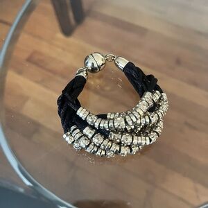 Elegant Black and Silver Beaded Bracelet